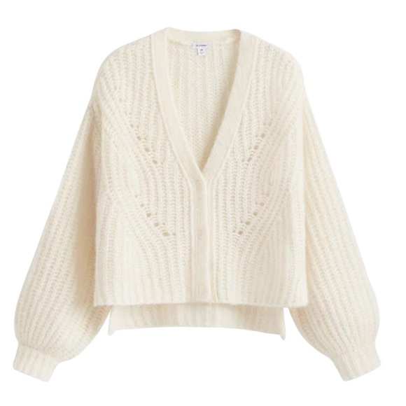 Cuyana Sweaters - Cuyana - Alpaca Wool Cropped Cardigan Ivory Made in Italy Sz Xs